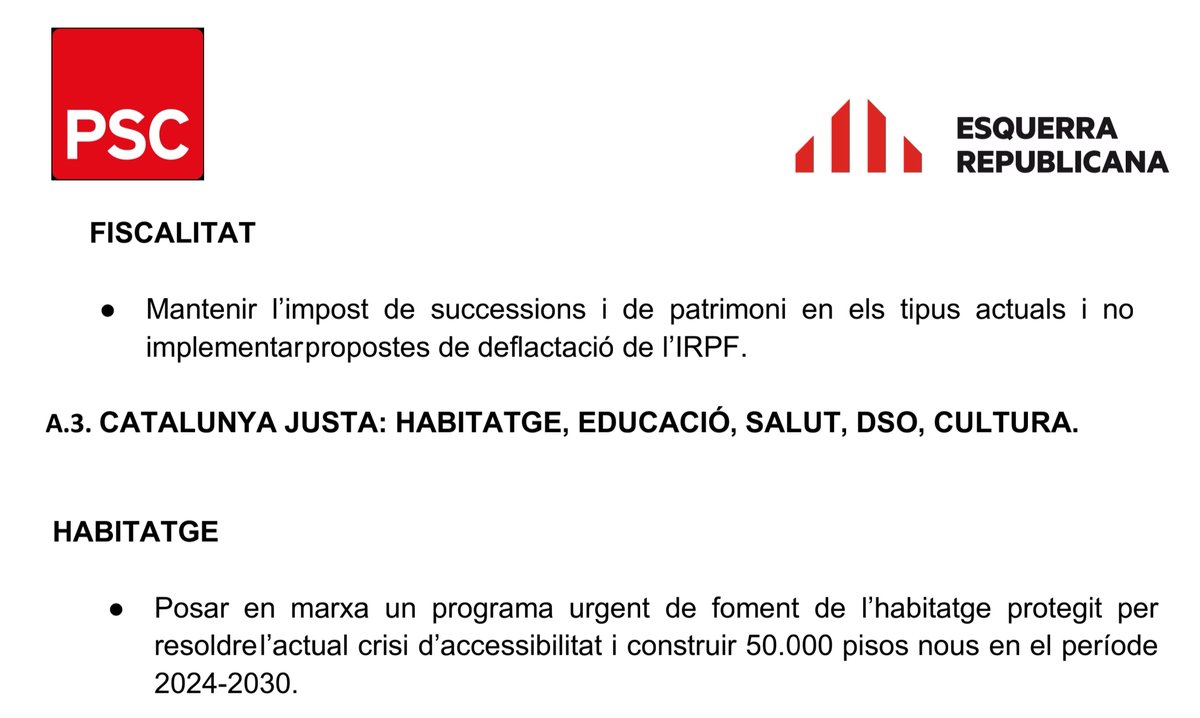 LaPeronel_la's tweet photo. Està clar.
El PSC i ERC contra la capacitat adquisitiva dels catalans.
Ho van signar a l'acord de govern: "no implementar propostes de deflactació de l'IRPF"

I que es morin els pobres d'una puta vegada! https://t.co/KupeNNn9vj