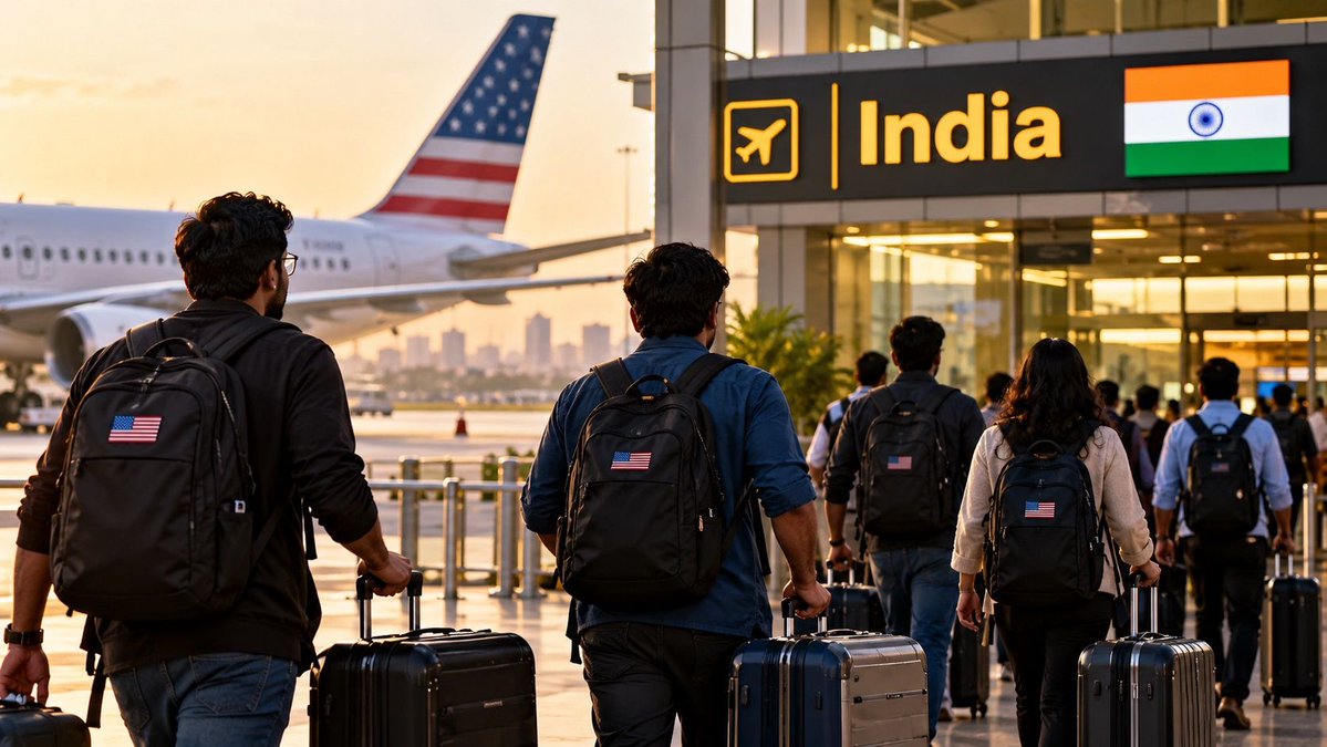IndianTechGuide's tweet photo. 🚨 A record 12,700 US-based tech professionals returned to India in 9 months of 2026. https://t.co/fykEApc4Vd