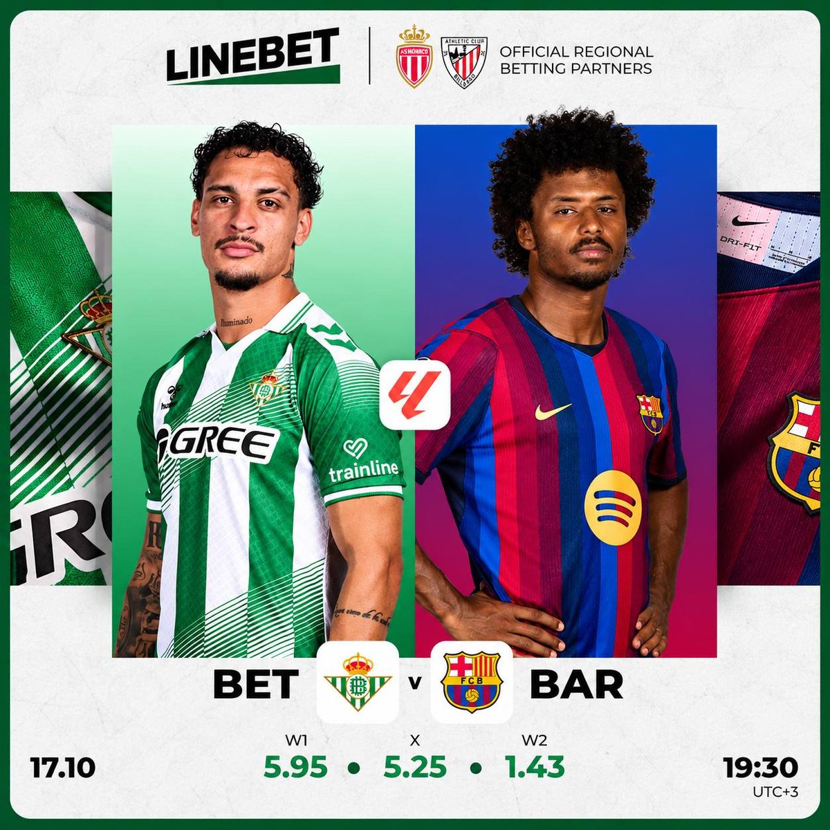 ShartbandiMG's tweet photo. ⚪️ رئال بتیس 🆚 بارسلونا 🟢

نبردی جذاب میان تیم‌های برتر لالیگا!

فرصتی عالی برای رئال بتیس تا بار دیگر از یکی از قدرت‌های بزرگ فوتبال اسپانیا امتیاز بگیرد.
┅━━━━━━━━━━━━┅
آموزش ، ثبت نام و نرم افزار در سایت #شرطبندی #Linebet :  
https://t.co/l3jVG1lRQR https://t.co/LYeIyBVNdO