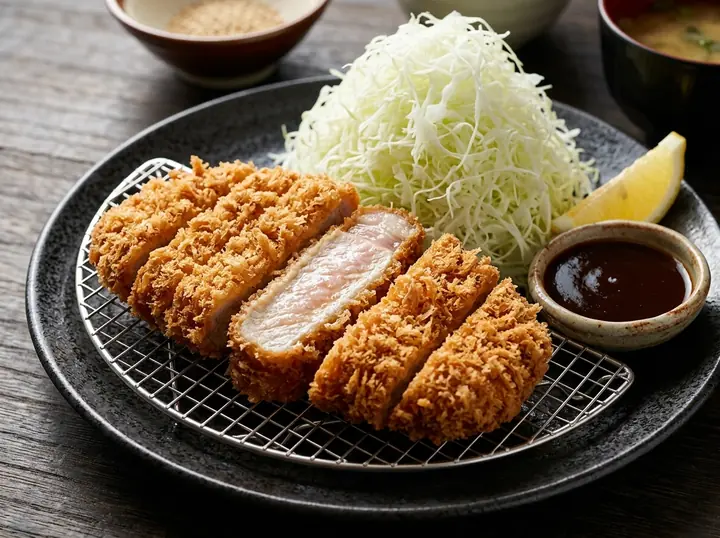 japan_nobunaga's tweet photo. Order a $9 pork cutlet in Tokyo.

It arrives on a tiny stainless wire rack so the bottom crust stays just as crisp as the top.

Beside it sits a mountain of raw cabbage.

Sliced to one millimeter.

So thin it melts like snow on your tongue.

Most tourists think it is just a garnish.

It isn't.

Raw cabbage is packed with Vitamin U, a natural compound that protects your stomach lining from fried food.

And the chef refills your bowl for free, as many times as you ask.

Even the deep-fry cook is protecting your tomorrow morning.
