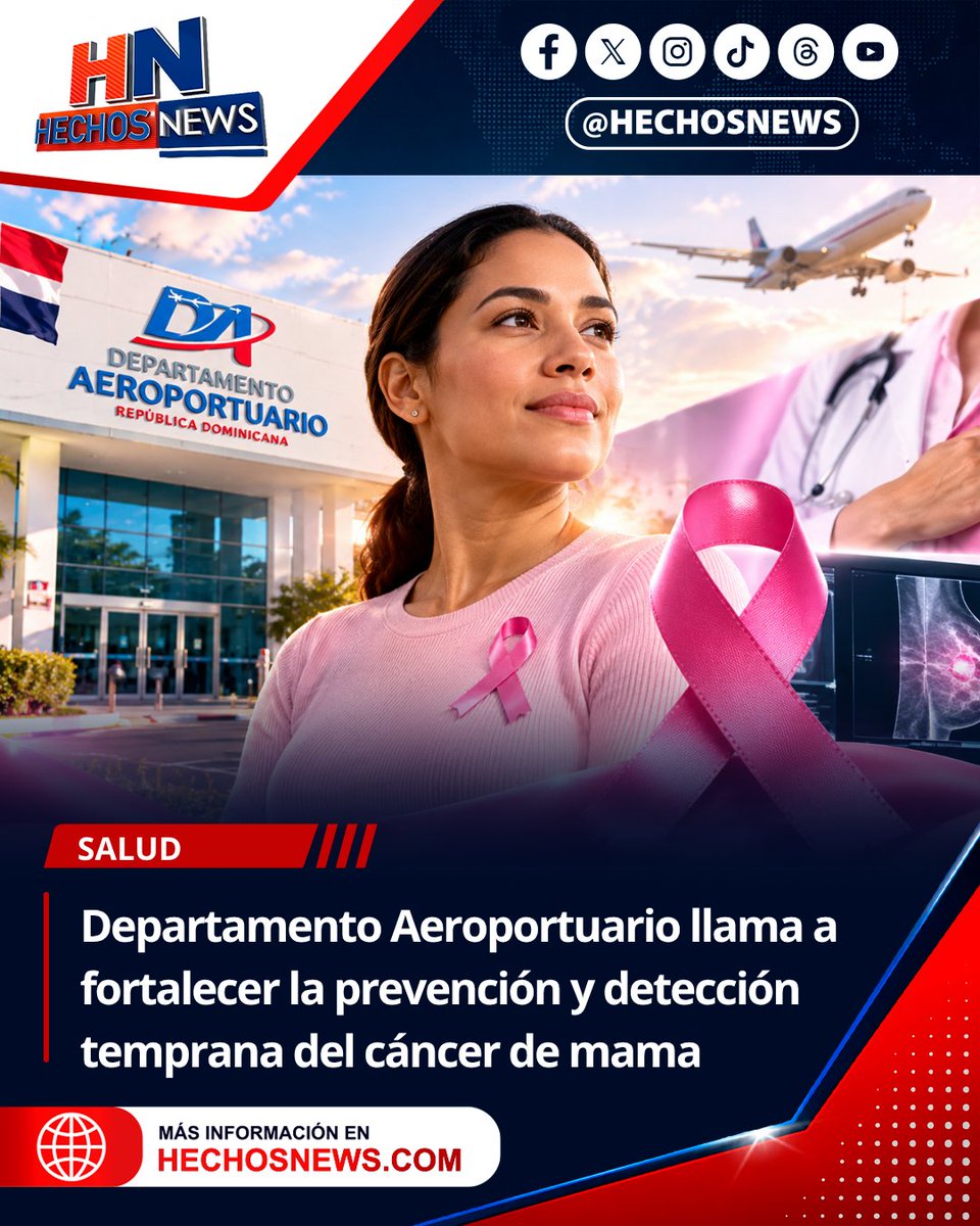 HechosNewsHN's tweet photo. #HechosNews Departamento Aeroportuario llama a fortalecer la prevención y detección temprana del cáncer de mama.
LEA MÁS👇
https://t.co/iwhH4QnsPH
Cc. @daeroportuario @SaludPublicaRD @SNSRDO @luisabinader @PresidenciaRD @incartrd @CancerRD
#CancerDeMama #Prevencion #DeteccionTemprana #OctubreRosa #Salud #Concientizacion #Autocuidado #SaludFemenina #Bienestar #HechosNews