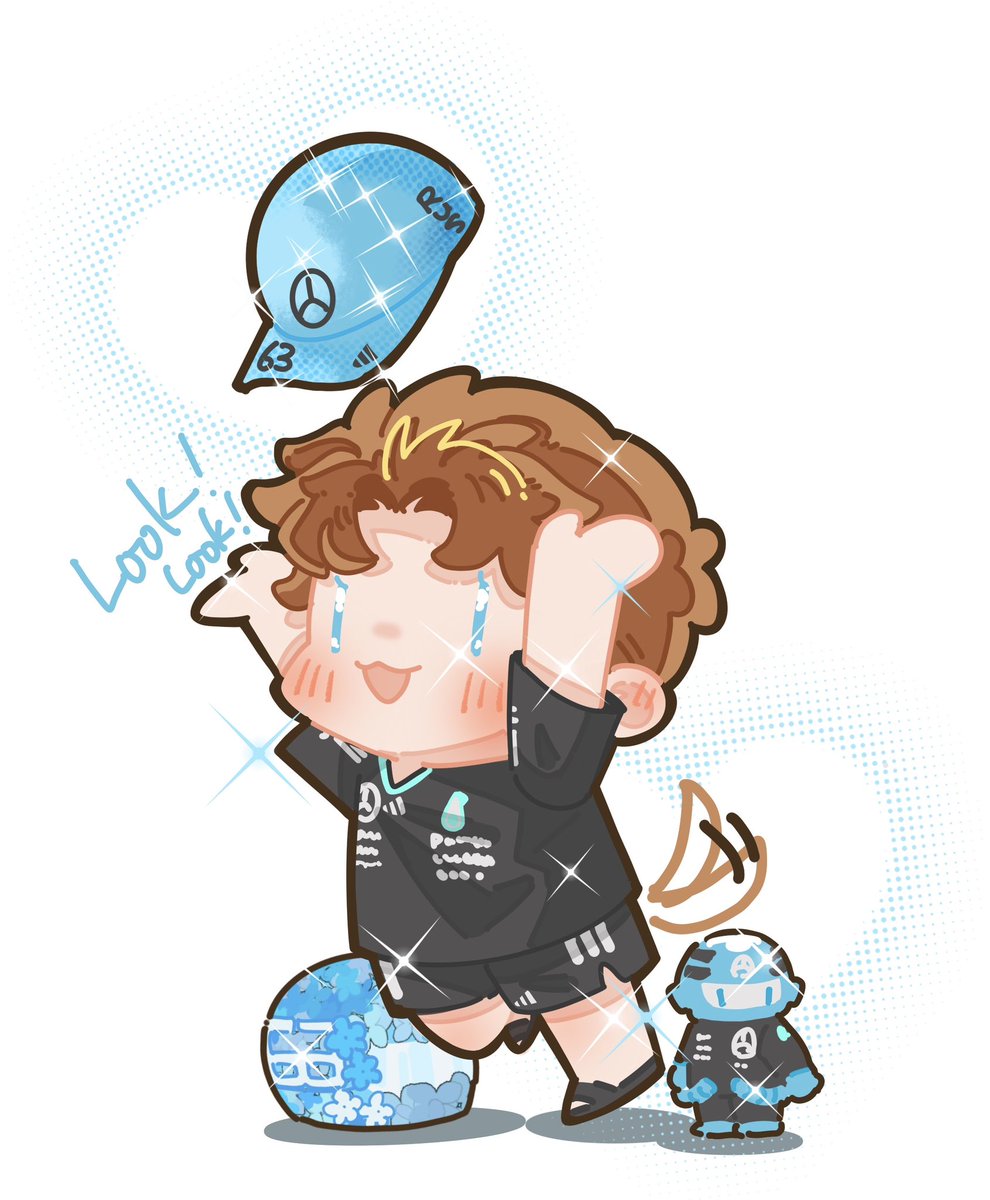 Ice_mocha_neko's tweet photo. He loves things that glitter,✨
but he shines even brighter. ✨🩵

#georgerussell #GR63 https://t.co/ClfOw5jDnd