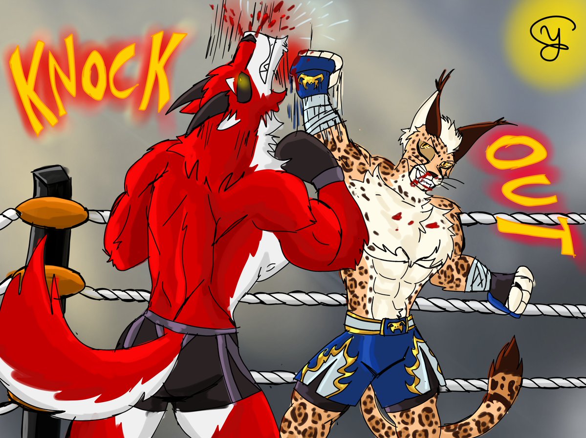 YahyaSobhi3077's tweet photo. Day 17 of the fighting bord with @EuphoricRaul 🐺 #oc 🐆🐱
 #furryfighting #furrymma #furryboxing https://t.co/06N5rMhyKm