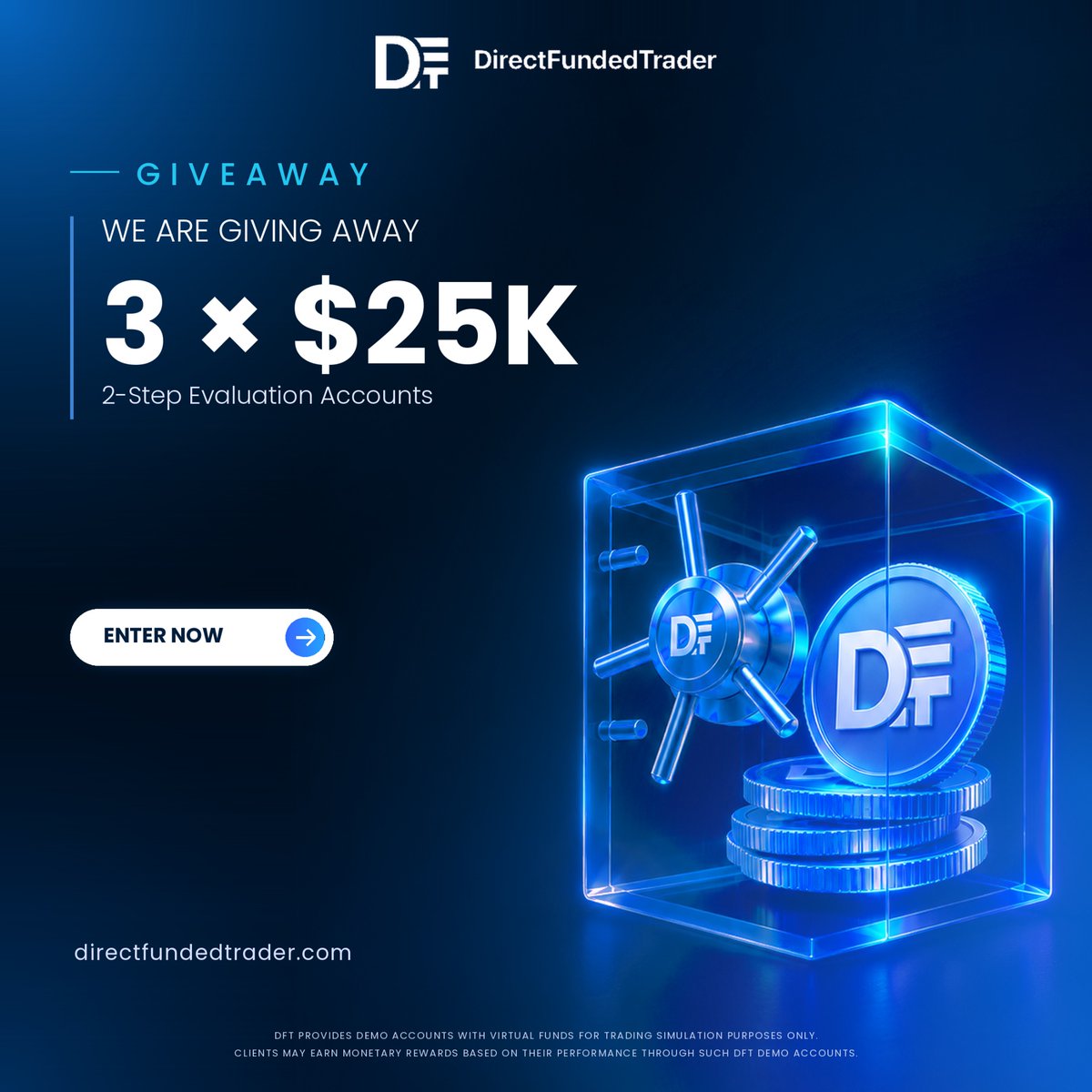 Direct_Funded's tweet photo. 🎁 GIVEAWAY TIME!

We're giving away 3 × $25K 2-Step Evaluation Accounts!

To enter:
✅ Follow us 
@Direct_Funded

✅ Like, RT and tag 3 traders in the comment.

✅ Join our Discord 👇🏼
 https://t.co/7YEjxvJVqY

3 winners. Your next challenge starts here. 

Good luck! https://t.co/saJvPwttAc