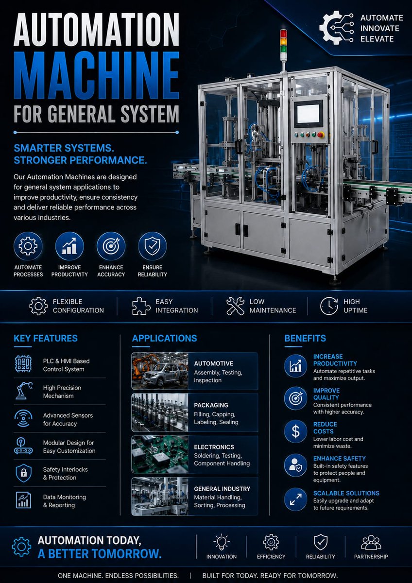 GeneralZSystems's tweet photo. 🏭 The Future of Automation is Here! 🚀
📍 Visit/Contact Us:
General Systems
🏢 SN#10, PN#24/2, General Enclave, Agra Road, Malegaon 423203 Dist. Nashik Maharashtra India
🔗 Let’s build the future together! Contact us today to explore custom automation solutions for your busines https://t.co/QZAlf1elDJ