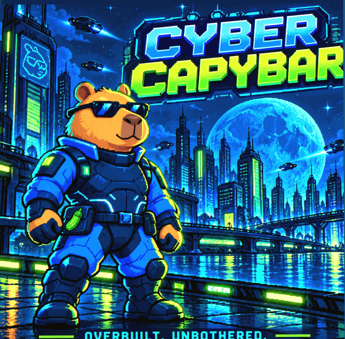 CYBERCAPYBAR's tweet photo. The city upgraded everything except its ability to relax.
We sent a capybara.

CYBER CAPYBAR.
Overbuilt. Unbothered. https://t.co/GEnc5grYbt