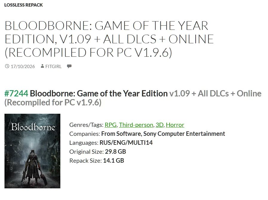 samiirr_0's tweet photo. bloodborne and god of war iii on fitgirl

two games gamers have waited years for

banger season is here https://t.co/J223LHqYC7