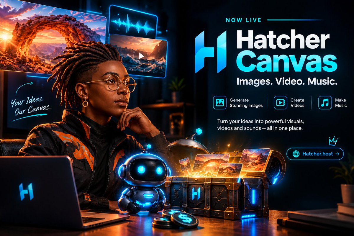Modynasty_'s tweet photo. Imagine creating images, videos, and music all in one place. What would you create first? 

That’s what @HatcherLabs Canvas is bringing to the table! You can choose your preferred AI model and create content all in one workspace. https://t.co/B4o0aYMl79
