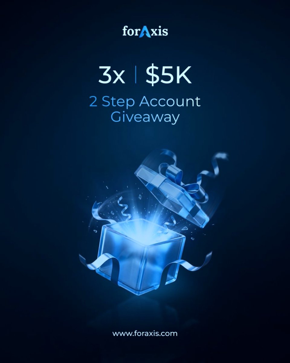 Muhseen_fx's tweet photo. 🎁 GIVEAWAY: 3 x $5,000 2-Step Accounts

PEFX x @foraxisofficial — giving away 3 funded accounts to our community!

To enter 👇
✅ Follow @foraxispartners @foraxisofficial @AdamKred
✅ Follow @Muhseen_fx and @yoytrades
✅ Like + Repost this post
✅ Tag 2 trading friends

Winners announced soon. Good luck 🍀
