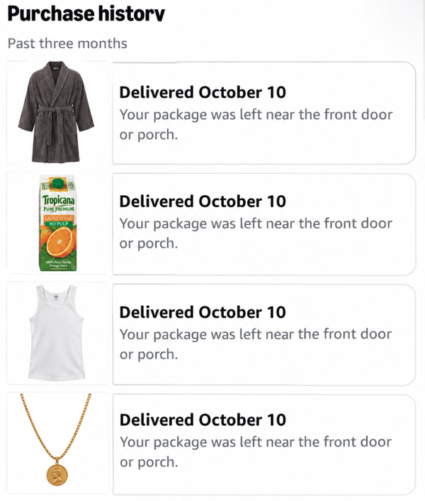 retropolisart's tweet photo. I hope whoever stole my amazon package was also planning on being Tony for halloween https://t.co/XoWKnCSdza