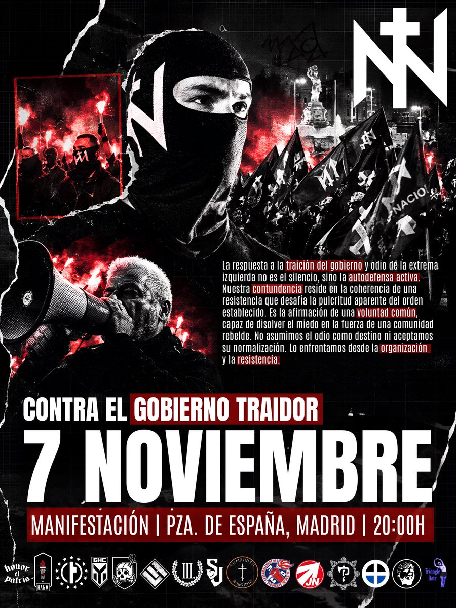 NucleoNEsp's tweet photo. 🔴MANIFESTACIÓN 7 DE NOVIEMBRE.

-Contra el gobierno corrupto y traidor.

Es hora de demostrar que existe una verdadera alternativa patriota a este sistema podrido.

ES HORA DE TOMAR LA CALLE. https://t.co/CaB5RbRpyo