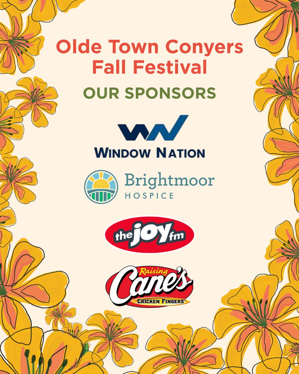 OldeTownConyers's tweet photo. 🍂🎃 TODAY’S THE DAY! Join us for the Olde Town Fall Festival from 10 AM–4 PM!

❤️ Thank you to our sponsors:
• Window Nation
• Brightmoor Hospice
• The JOY FM
• Raising Cane’s

📍 901 Railroad St.
🎟️ Free admission &amp; parking!

See you there! 🎉

#ConyersGA https://t.co/tkTJpqkQ1b