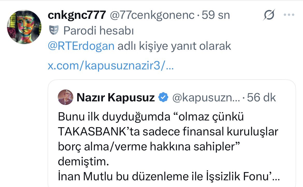 kapusuznazir3's tweet photo. Her gün onlarca kez üst ve en üst makamlar etiketlenerek paylaşımlarım onlara sunuluyor.

Eskiden “ihbar” nitelikliydi şimdikiler iyi niyetli “bak bu işin doğrusu burada” demeye çalışıyor. 

Sevgili takipçiler iyi niyetinizi anlıyorum ama iktidar ile bizim ilişkimiz öyle bir şey değil. 
Son 1 ayda 4 mahkeme kararım var.

Lütfen etiketlemeyin daha az mahkeme kararı ile yazabildiğimiz kadar yazabilelim. 

Üst makamların derdi bu işin doğrusu nedir öğrenmek değil ki doğrusu nedir diyen kanalları/hesapları susturmak.