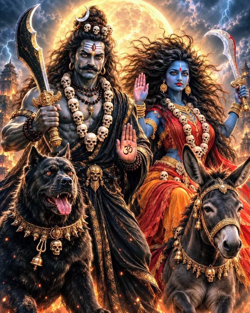vishwananda's tweet photo. Jai Ma Kaalratri. 
We have heard over the years how Ma Kaalratri is the ultimate embodiment of both fierceness and sweetness. We have heard how the deepest night can give birth to the most radiant morning, that the darkness of Ma Kaalratri is the darkness which removes ignorance, confusion, and fear—the darkness that contains everything divine within it. So today let’s learn another very deep truth about Ma #Kaalratri—how She ended the very source of multiplication of problems. She consumed every last drop of blood of the terrible asura Raktabeej to show everyone how to keep silent and consume all terrible poison thrown at oneself without creating more demons within and around oneself—one of the best ways to control that—complete control over one’s speech. Most people speak so thoughtlessly that the world would need to wonder whether one is truly spiritual or just putting a lofty label on oneself. Most words one speaks are either useless or unkind, or both. One’s speech is often the most uncontrolled part of the psyche, and like this one wastes one’s life fully, creating endless demons within oneself and corrupting the minds of others as well. But Ma Kaalratri gives us the example of how to behave by guarding the Vishuddhi Chakra—this fifth chakra is the alchemy center where Lord #Shiva held the world's most terrible poison (Halahal) without letting it descend into his stomach or corrupt his mind. He kept silent when the world was churning endless poison towards him, but he didn’t remain passive. He consumed the poison and transformed it into divinity within himself. He elevated himself so thoroughly that nothing and no one of the lower spheres could even step into his aura. Maa Kaalratri is the embodiment of that grace. She grants the true seeker immense strength to digest all of life's bitter experiences without turning bitter oneself. She purifies the throat chakra so that raw emotional pain is transmuted into profound divine wisdom—so that before one opens one’s mouth, all the poison is transformed into divine nectar. Ma Kaalratri, from Her name itself, brings death to all ignorance. And ignorance of the speech must be removed completely before one can claim oneself as a bhakta of the Highest SatGuru. Ma Katyayani paves the way by cutting all emotional upheavals and attachments rooted in the Heart (Anahat)—and from this completely pure state of love, Ma Kaalratri emerges in the Vishuddhi Chakra to fully purify the speech. May Ma Kaalratri help everyone to transform this enormous source of energy within oneself—one’s words—into pure divine nectar that spreads the glories of the #SatGuru, of Bhagavan, of Ma Bhagavati, at all times. | Om Aim Hreem Kleem Kaalaratryai Namah ||