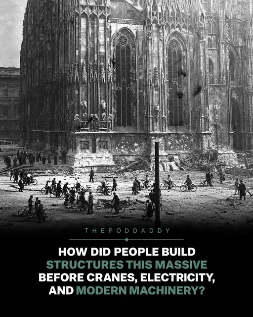 andreas_nigbur's tweet photo. How were people centuries ago able to construct buildings so immense and detailed that they still leave us speechless today?
(They weren’t—they were simply found.😉)

Across Europe, one can find magnificent Gothic cathedrals—some soaring hundreds of feet into the air, adorned with thousands of individually crafted details, towering spires, vast stained-glass windows, and architectural elements that would be nearly impossible to replicate today.

Yet, many of these structures were created long before the invention of electricity, modern construction machinery, or computer-aided engineering.

This is the official historical narrative we are told.
Imagine standing beneath one of these colossal structures hundreds of years ago, watching as workers hoisted massive stone blocks upward using wooden scaffolding, ropes, pulleys, and lifting devices powered solely by human muscle.

The construction of some cathedrals spanned generations. The original architects never lived to see their creations completed.

Medieval master builders developed remarkable technical methods—including ingenious cranes and hoisting systems—to achieve these extraordinary feats.

*Yet, given the sheer scale and precision of these monuments, a fascinating question arises:
How much knowledge, patience, and craftsmanship did these people possess to create structures destined to outlive them by centuries?*

(Built by a different civilization.😉)