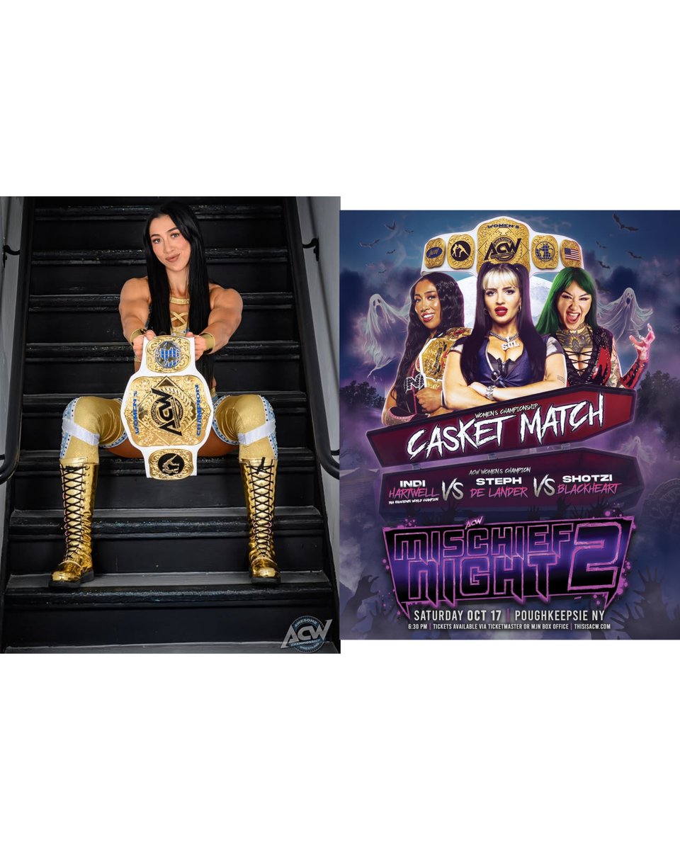 Jason_Gilliam05's tweet photo. It's indi Wrestling Saturday today as @indi_hartwell face @ShotziTCB and acw women's champion @stephdelander in a triple threat casket match for the acw women's championship tonight at @this_is_acw #ACWMISCHIEFNIGHT2 it's going to awesome amazing banger classic match 3 of my favorite wrestlers will put on awesome amazing banger classic match and indi will showed everyone why she is the greatest amazing impressive coolest wrestler and become 2x acw women's championship and back being #2BeltzIndi tonight.