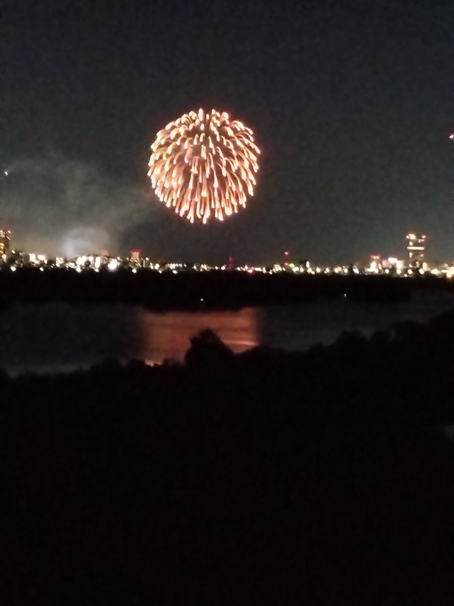 nmnmrusty2011's tweet photo. 城北大橋から見たなにわ淀川花火大会🎆
距離が離れてるから迫力に欠けるけど、見られただけ満足( ¯﹀¯ )
スマホの性能が悪いのか動画はピンぼけ気味😭
 
 #なにわ淀川花火大会 https://t.co/WklrkJ9cQ9