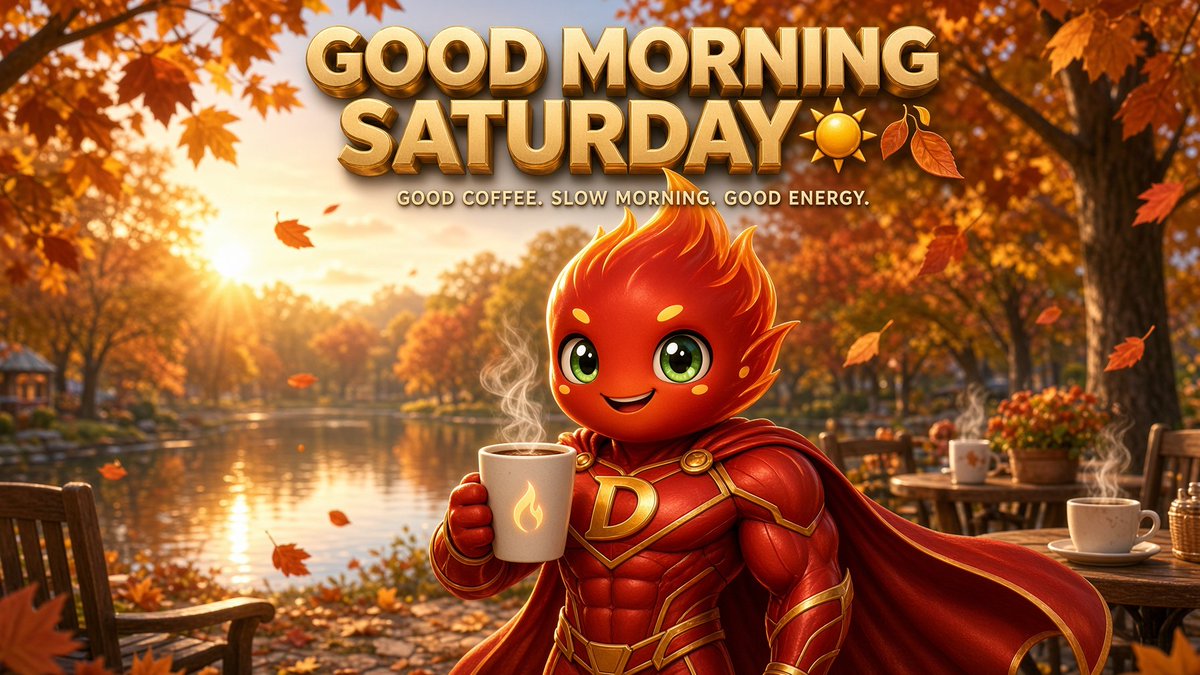 DashTokenMeme's tweet photo. ☀️🍂 GM Saturday! ☕

Slow mornings, good coffee, and time to enjoy the little things. ❤️

Recharge your energy, enjoy the weekend, and keep that inner fire alive. 🔥🚀

Keep the DASH fire burning! 🔥⚡ https://t.co/TPKaleNfAZ