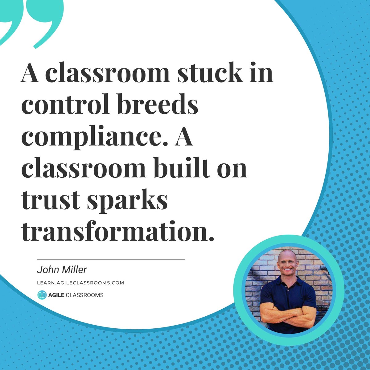 hijohnmiller's tweet photo. Do your students follow rules, or do they own their learning? The difference is trust. #Edu #AgileEdu https://t.co/qvyLXtoK3G