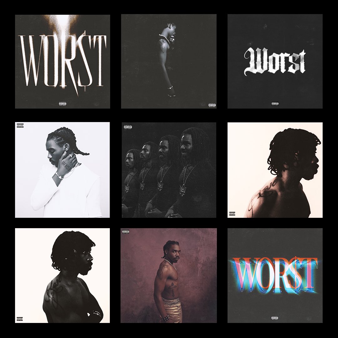 interludetheart's tweet photo. CREATIVE DIRECTION AND DESIGN FOR @SSSoundgawd “THE WORST” PROJECT 
BY ME (2026) 

COVER DESIGN, ALTERNATE COVERS TYPOGRAPHY AND OTHER ASSETS. https://t.co/RKl9AaHoQd