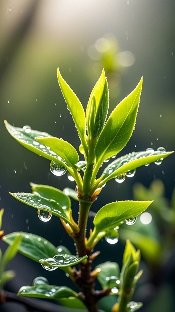 GarciaIcatt's tweet photo. [It’s a fresh morning, the dewdrop hangs on the leaf, and the tiny leaves tremble gently with the breeze, carrying the sweetness of the morning!]， https://t.co/o8cXfnblLN