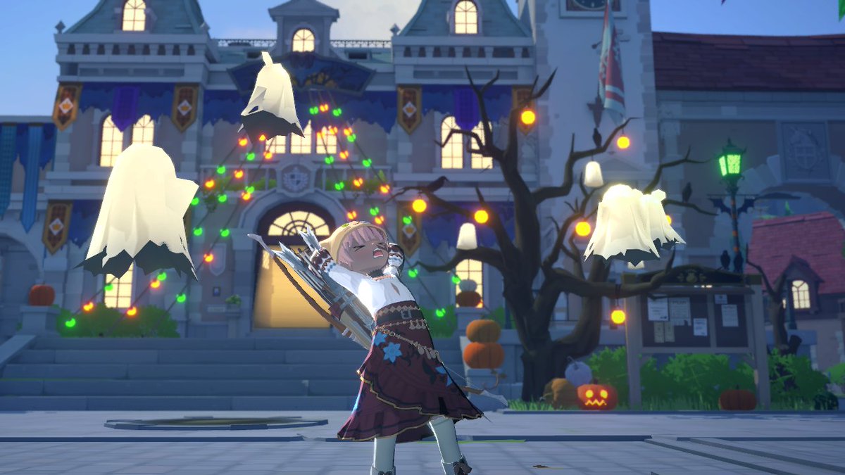 Ronecocco's tweet photo. ハロウィンかわいいねえ！
SSとる機能が簡単すぎて逆にムズイ・・！
キャラの動きとめられないのか・・！？
#マビモバ https://t.co/GZ1QfCyNif