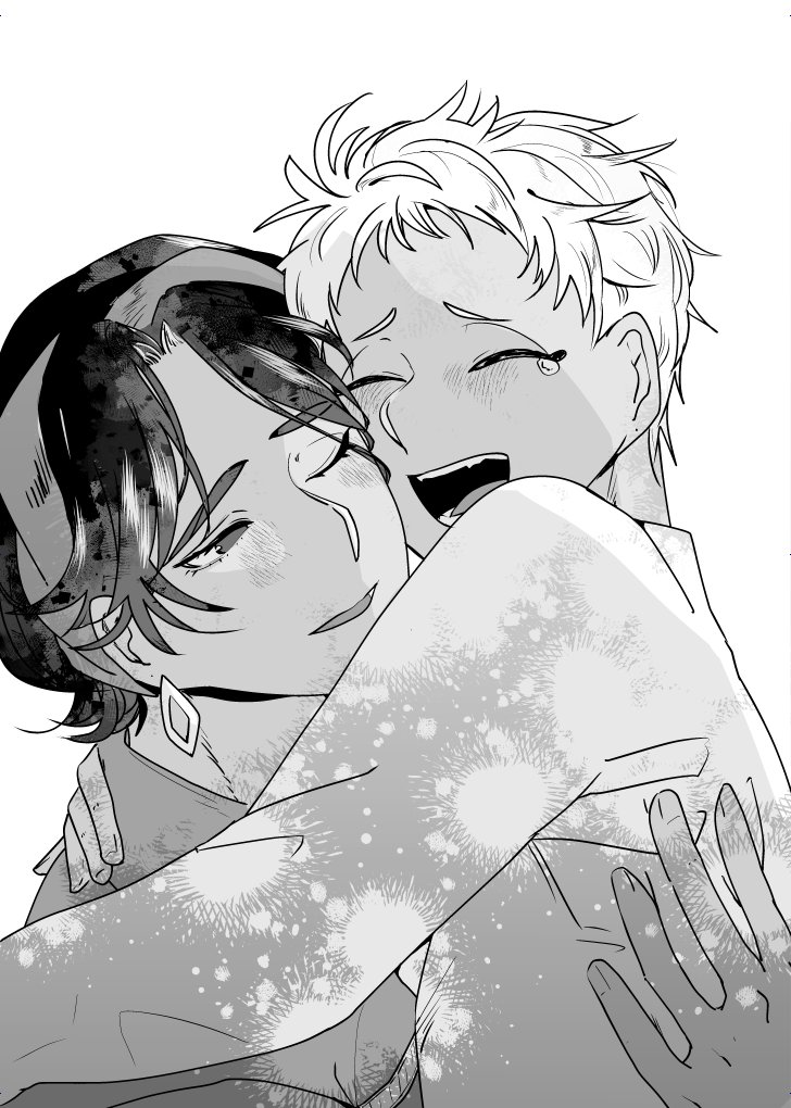 asagohan07's tweet photo. https://t.co/gJbQtnn0AR
【ミナカリ】けみさんの小説まほろばを拝読いたしまして居ても立ってもいられず祈るように作品イメージFA描いておりました…！作中にないシーンですがこんなんだったら良いなあ…！なFAです https://t.co/6XnajY0cIG