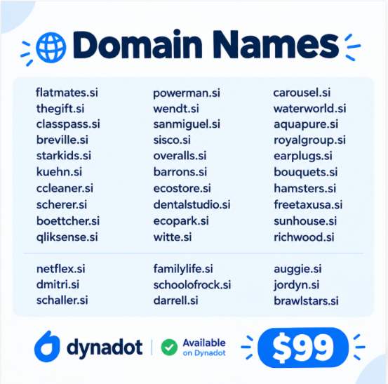 ArinKhandelwal7's tweet photo. 🚀 Premium .si domains available for just $99 each!

Find your perfect domain on Dynadot. DM to grab yours! 🔥

#Domains #DomainNames #DomainInvesting
#Si #DomainForSale #SIDomain https://t.co/JTxuDvJywT