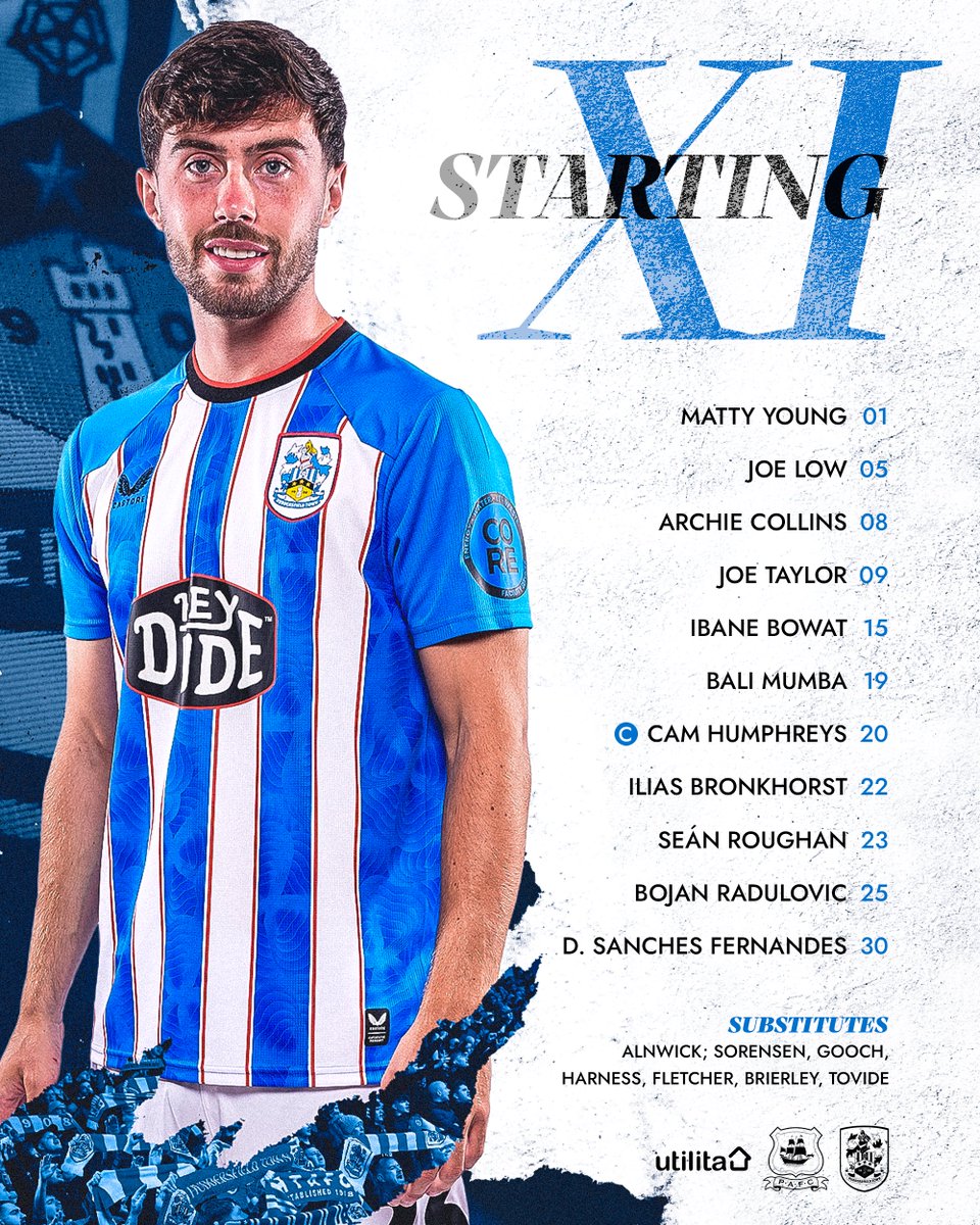 htafc's tweet photo. 𝑻𝑬𝑨𝑴 𝑵𝑬𝑾𝑺 🗞️

2️⃣ Martin Drury makes two changes
©️ Cam Humphreys named captain
🇮🇪 Seán Roughan returns to start
💪 Joe Low recalled in defence
🔥 JT, Radulovic, DSF and Mumba remain

Click below for full team news ⤵️

🔗https://t.co/TsAYffxBjv

@UtilitaFootball | #htafc https://t.co/aYjICFnedS