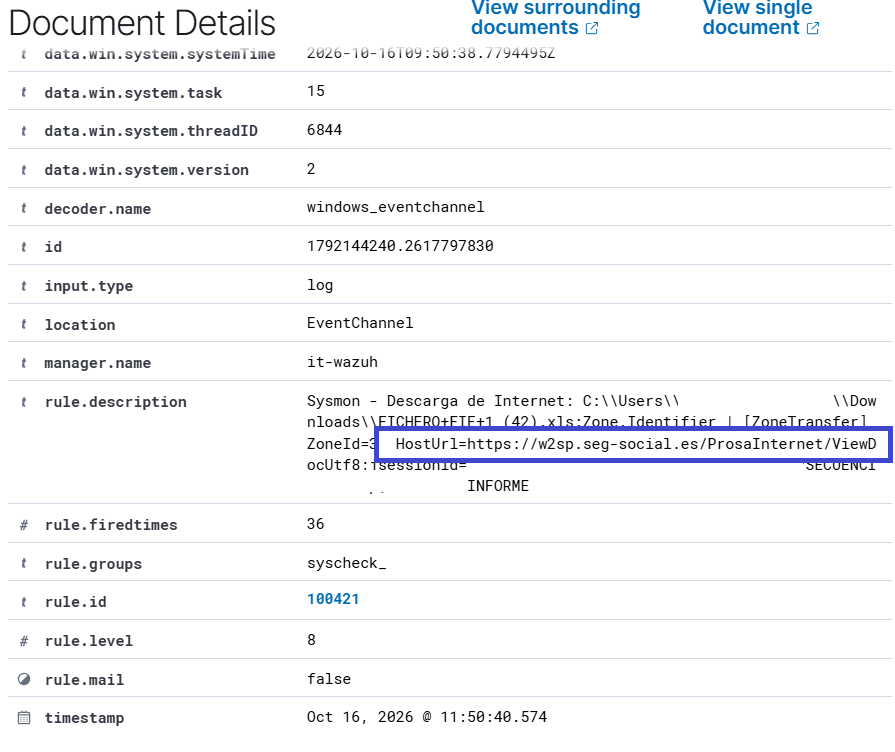 seguridadyredes's tweet photo. #Wazuh. Cómo sacar la URL de descarga de un archivo usando "Zone.Identifier"/NTFS.

[ZoneTransfer]
ZoneId=3
HostUrl=https://ejemplo\.com/archivo.zip
ReferrerUrl=https://ejemplo\.com/pagina https://t.co/PPNT28iSK9