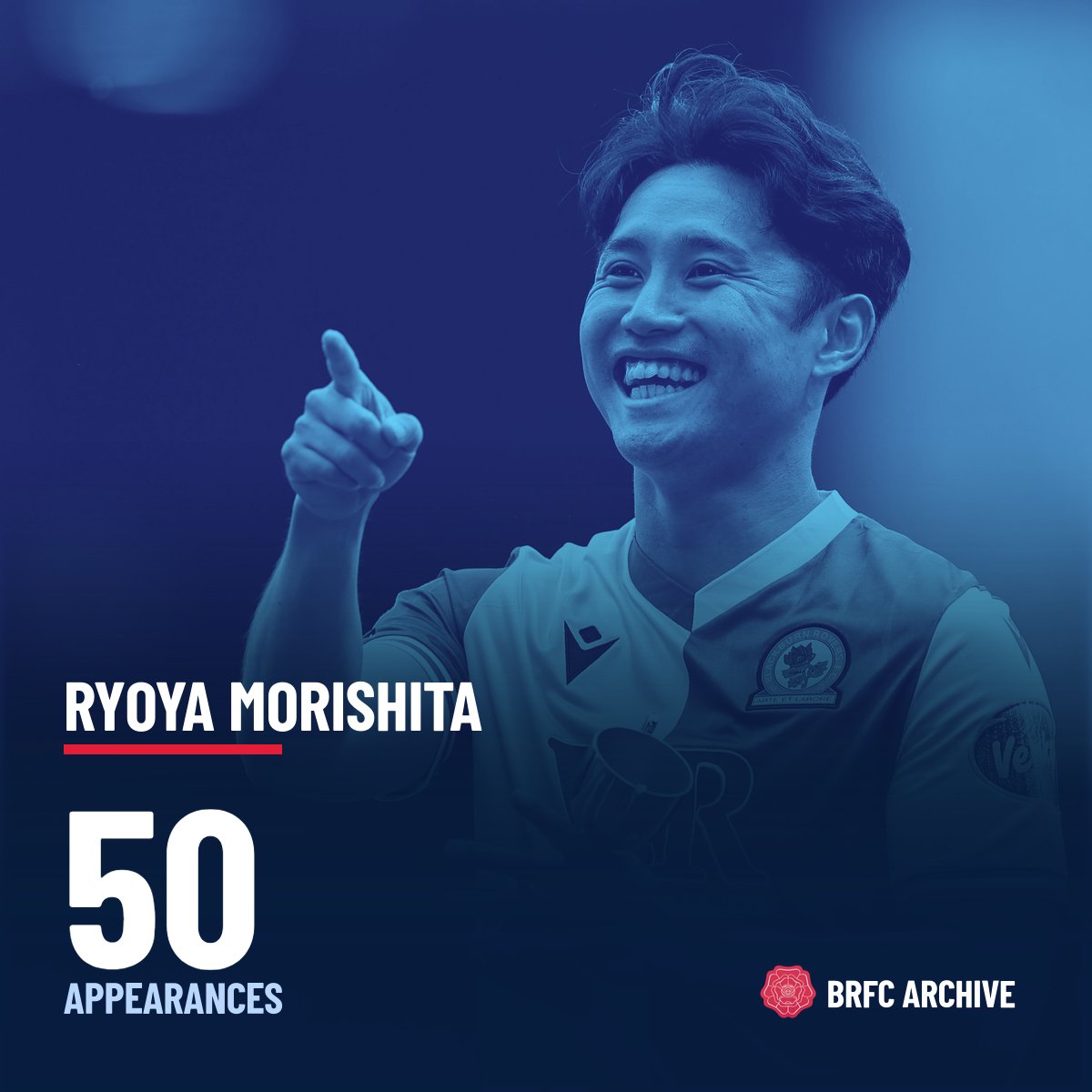 BRFC_Archive's tweet photo. 5️⃣0️⃣ Ryoya Morishita is set for his 50th Rovers appearance today! 👏🇯🇵

🔵⚪

#Rovers | #BRFC https://t.co/n6N7H4csfO