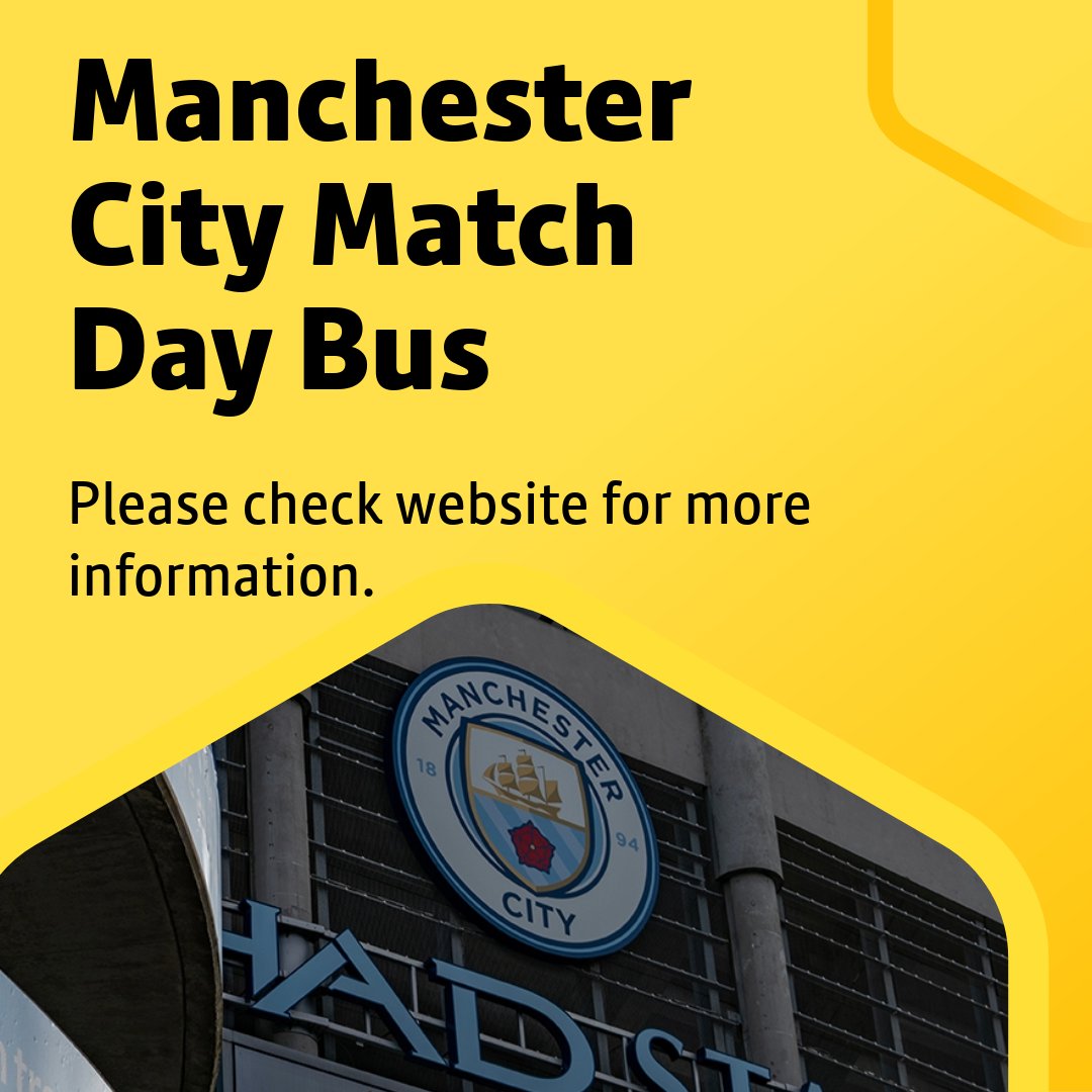 BeeNetwork's tweet photo. 🚌 Match Day Bus Update:

Due to road traffic congestion, MC1 and MC6 are operating with a 10-minute delay.

We apologise for any inconvenience caused.

@ManCityHelp https://t.co/f4hdi6Nzy9