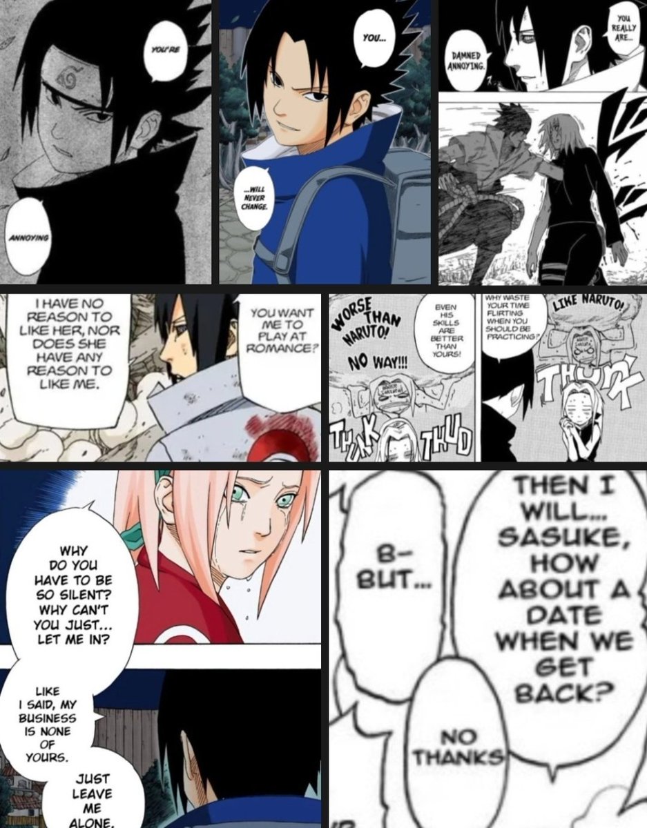 cultofsasuke's tweet photo. now riddle me this one. if "repeatedly humiliating female characters (sakura esp) and making them suffer to glorify yaoi" is "misogynistic," then why do you people insist on shipping sasusaku when sakura is unwanted by sasuke and incessantly humiliated by the narrative :p https://t.co/HeOA5zI7pT
