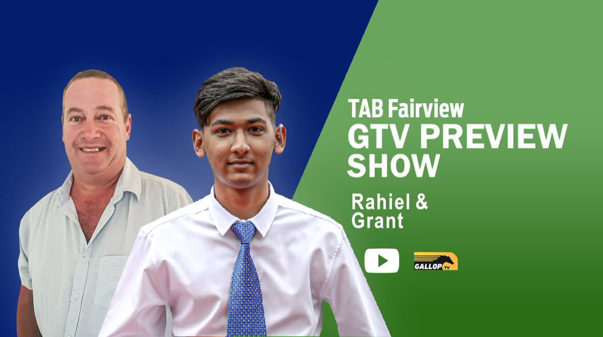 GallopTvRSA's tweet photo. 20261018 Gallop TV Selection Show Tab Fairview with Rahiel &amp; Grant 

https://t.co/CJxIgIPQ1E

#RacePreviews #PERacing #TabFairview https://t.co/NRJIeFsOwL