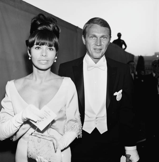 SteveMcQueenPod's tweet photo. Steve McQueen and wife Neile Adams (pronounced Neil, so many people say it wrong) arrive at the 36th Academy Awards at the Santa Monica Civic Auditorium on April 13, 1964 #SteveMcQueen #Bullitt https://t.co/HGVFJMk3mO