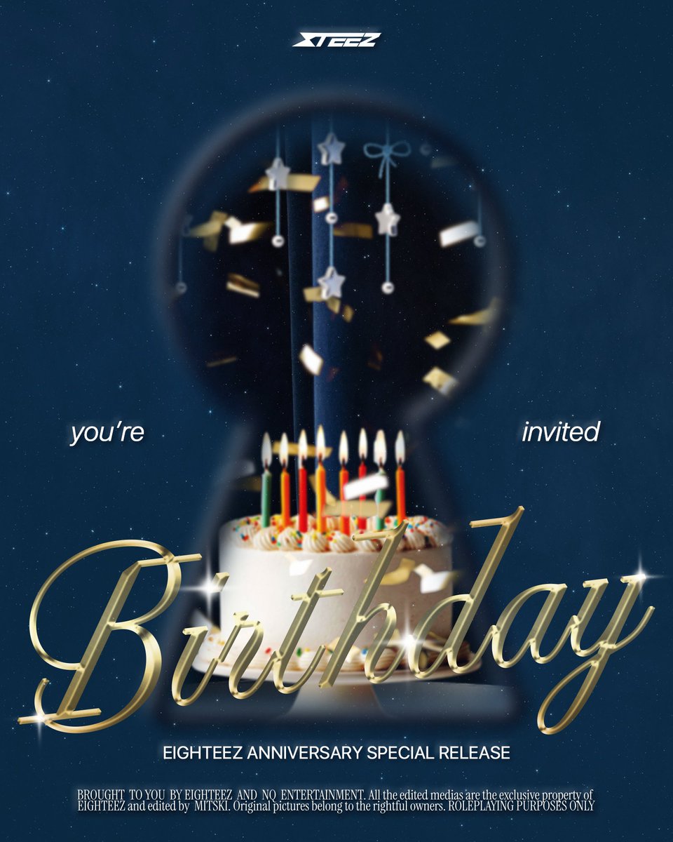 8TZOfficial's tweet photo. ᅠ
ᅠ
A year of joy, a day of wonder,
今日はみんなでお祝いしよう。
Our little celebration awaits,
𝗕𝗜𝗥𝗧𝗛𝗗𝗔𝗬.

──────────────
EIGHTEEZ 1st Anniversary Special Release
Soon on 26.10.2026.

#EIGHTEEZ #BIRTHDAY
#1stANNIVERSARY #SPECIALRELEASE 
ᅠ
ᅠ https://t.co/sfRJfNAy9h