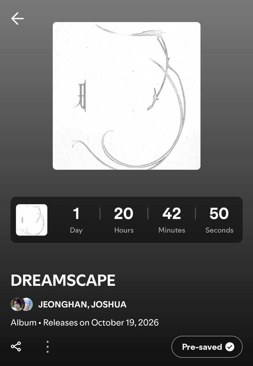 mnwniszt's tweet photo. Carats don't forget to presave the JxJ album 🖤
🔗: https://t.co/AikD5GcOn9
JxJ DREAMSCAPE
#PRESAVE_DREAMSCAPE
#JxJ #정한조슈아와함께꾸는꿈
@pledis_17 https://t.co/aNvfqQYIvI