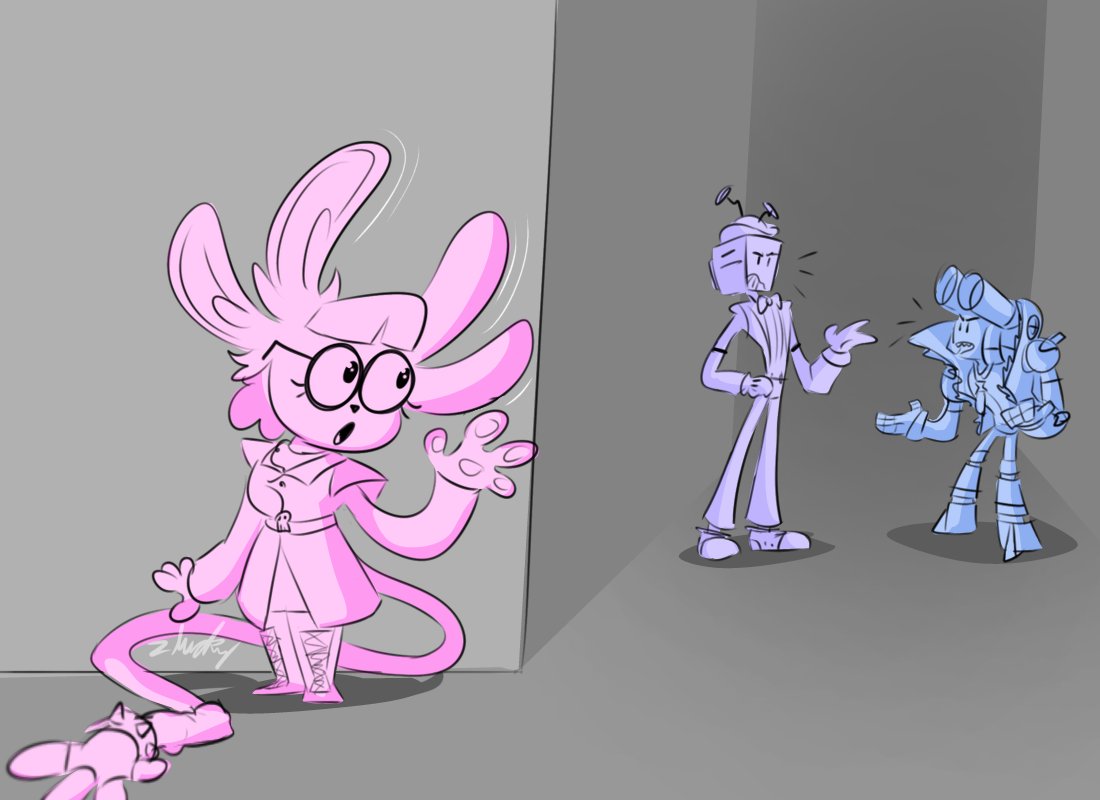 zluckyChap's tweet photo. pink clearly loves to learn stuff, and i think that would include stuff she’s Not Supposed To Know About, like rumors and gossip
good luck keeping a secret with this thing and her 4 giant ears around
#callingallvillains #thepinkthing #thepinkthingcav https://t.co/q1AE6BpgzA