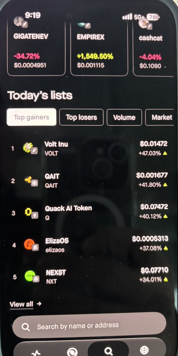 Tony10487285083's tweet photo. Congrats 🍾 VOLT ARMY ⚡️💥

We are #1 on the Top Gainers list on the Robinhood wallet app💥⚡️ 

@RobinhoodApp robinhood:0x5d102d1e69e77591d486aa4f663b3645151bbdf6 @Voltinu_RH #VOLT #STAYVOLTED https://t.co/1Aac5XjaC3