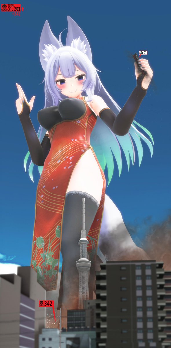 KaedeTateshina's tweet photo. 『ギガチャイナ服ウルフェリアのおっぱいドーザー』
「あはっ。蹂躙が楽しすぎて、ギガサイズになっちゃった!うーん、踏み潰してばかりだったから、胸が疼くわね。挟むだけじゃなりないわ!おっぱいドーザーしちゃいましょう。うふふっ、思いっきり大きくなって...」↓
#巨大娘 #giantess #Sizetwitter https://t.co/4ac24Btek2