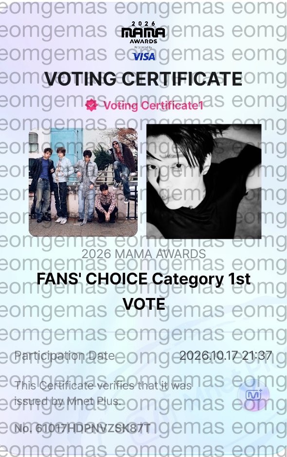 eomgemas's tweet photo. Hai janlup vote jagoan kita
I vote for #CORTIS on #2026MAMAVOTE https://t.co/nIChdmD6bF