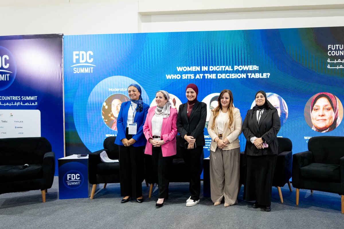 FDCSummit's tweet photo. Who shapes the digital future?
At #FDCSummit2026, "Women in Digital Power" united Malaka Maher, Abeer Khedr, Walaa Salaheldeen, Engy ElSabban &amp; Noha Mostafa to focus on leadership in tech, cybersecurity &amp; digital transformation.
#FDCSummit #FDC https://t.co/Fygq9MTAqA