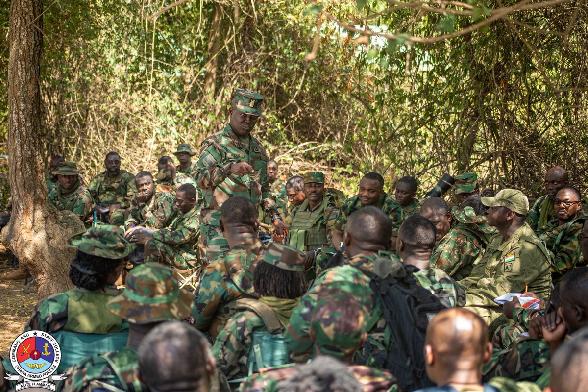 gafcscofficial's tweet photo. GAFCSC Senior Command and Staff Course (SCSC) 48, has climaxed its Army Week, held from Monday, 12 October to Friday, 16 October 2026, with a Tactical Exercise Without Troops (TEWT) at Bundase.

https://t.co/Za83lLOKR2 https://t.co/rlnS2fotL7
