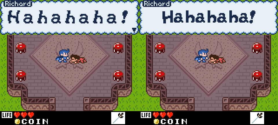 toruzz's tweet photo. I ended up implementing a VWF for the jumbo text as well. I also tweaked the font to match the regular text, so everything feels much more consistent.

Here's a before and after: https://t.co/2hKfYKMvJM