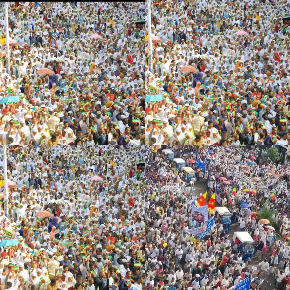 Habtishgreat's tweet photo. Amazing Support From Amhara Region ‼️‼️
October 17, 2026 — Amhara Region
Residents in several Amhara towns, including Gondar, Woldia, Debre Tabor, Seqota, Lalibela, Kobo, and Dansha, held rallies today supporting the Ethiopian National Defense Forces (ENDF), Amhara Peace Forces, and regional security forces amid ongoing operations against armed groups.