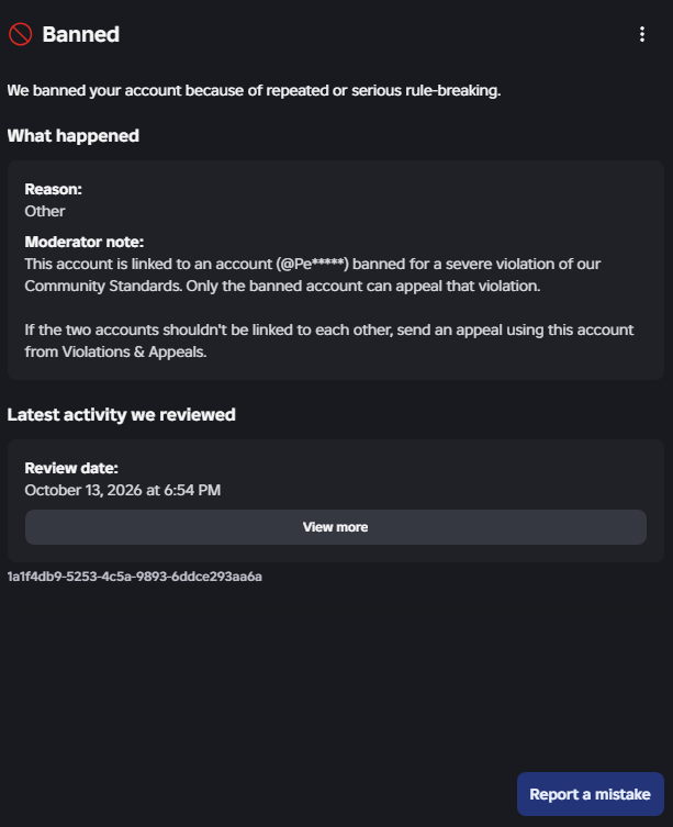 vcovror16650's tweet photo. account of 10 years (bv810) caught in the ban wave on roblox for an account ive never been associated with

i was in philadelphia at a ramen shop where i had connected to the wifi there and found out the next day i was banned   

@Roblox #robloxban #enforcementban #appealdenied https://t.co/eZHeorYqVs