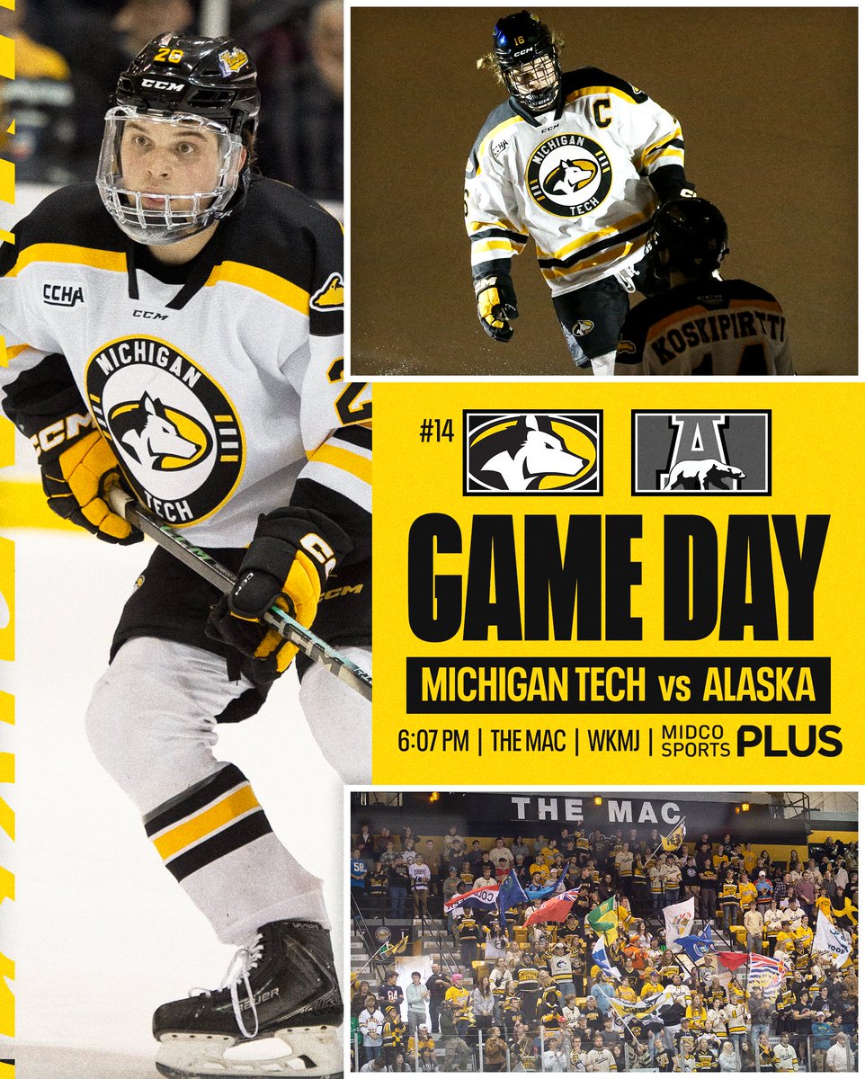 mtuhky's tweet photo. Let’s keep it rollin'

🆚 Alaska
📍 Houghton, MI
🏟️ MacInnes Student Ice Arena
🕕 6:07 PM
📻 https://t.co/Lf4gFO4K1A
📺 @MidcoSports Plus
📊 https://t.co/1UjXJk6r4v

#mtuhky #FollowTheHuskies https://t.co/w9iPnpfKHY