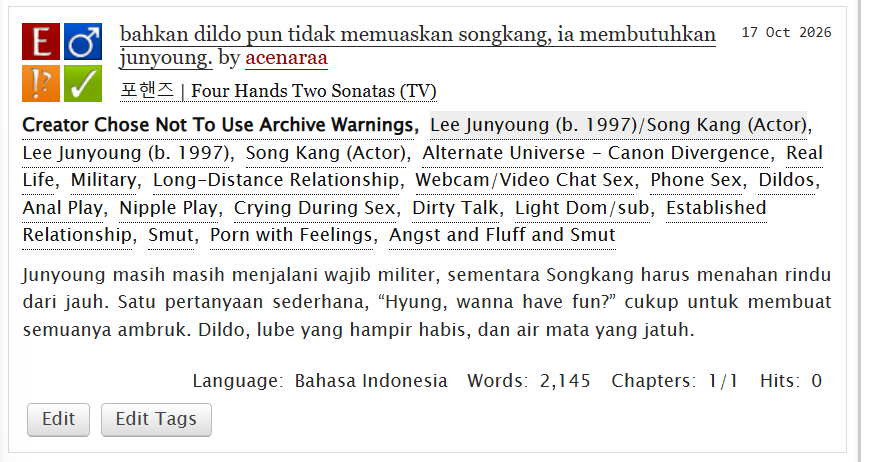 acenaraa's tweet photo. #junkang one-shot 🔞

finally etmin menyelesaikan this gay-phone-sex smut arc lmaooo :// yang mau baca boleh disini ya...  

🔗: https://t.co/C9RNy8xUMX https://t.co/TRWTCtceyk