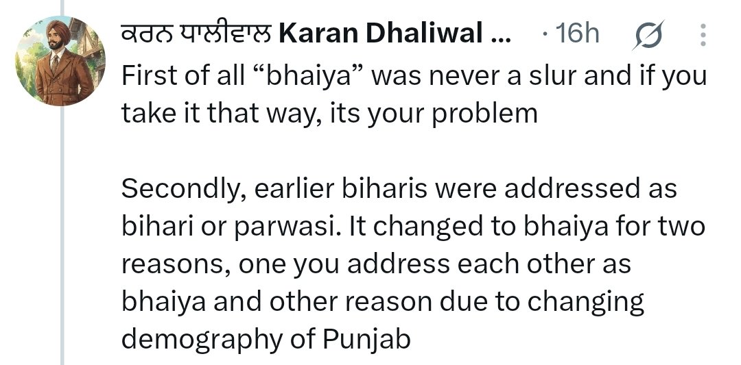 ShriRahulRaj's tweet photo. @SitabhraG @mujifren See below response from a  pajeet when i told him why they use racial slur against Bihar and UP migrants. 

So i have zero sympathy for these pajeet santa banta.

And whatever image of india became in western countries just because of these khalistani. https://t.co/WEhAO1kqAm