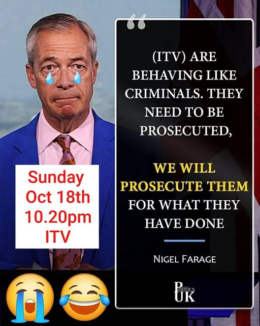 dave43law's tweet photo. Farage will prosecute the media for exposing the truth

Yusuf will prosecute companies for working to agreed contracts

Farage and Yusuf will prosecute charities https://t.co/UdWJEb2iKs